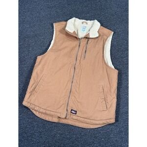 Dickies Duck Canvas Sherpa Lined Vest Men's XL Brown Full Zip Workwear Pocket